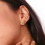 Asymmetric Zircon Butterfly Earrings