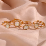 Opal Gold Plated Adjustable Rings