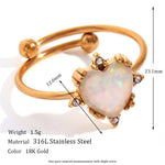 Opal Gold Plated Adjustable Rings