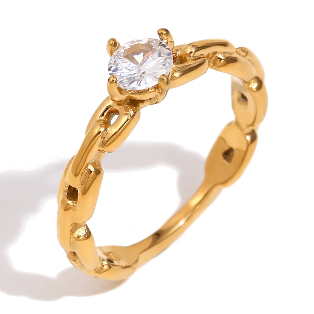 Exquisite Rhinestone Chain Ring