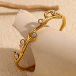 Elegant Plant Branch Rhinestone Bracelet