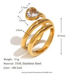 Snake Head Double Layer Heart Ring