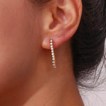 18K Gold Plated Zirconia Hoop Earrings