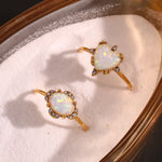 Opal Gold Plated Adjustable Rings