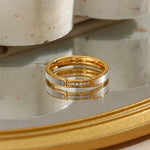 Minimalist Zircon & Pearl Shell Ring