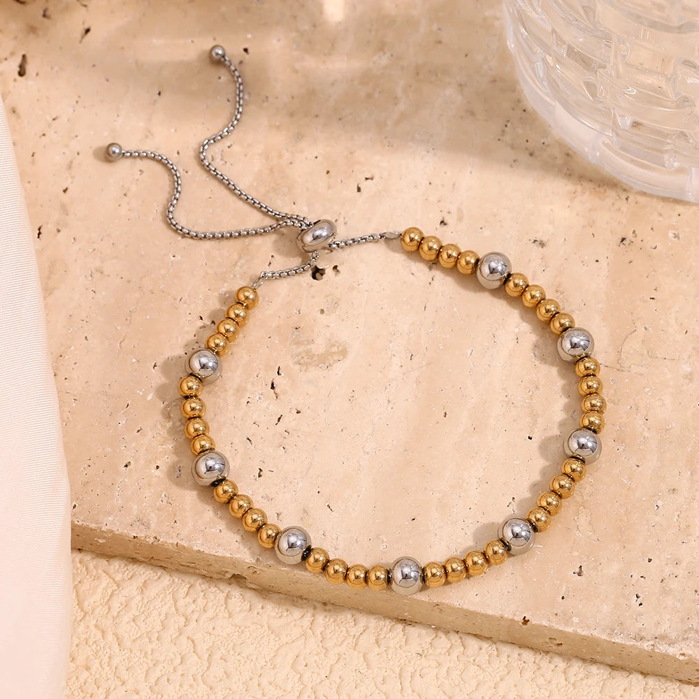Double Color Beads Adjustable Bracelet
