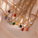 Elegant Birthstone Necklace with Zircon Pendant