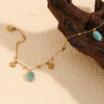 Cute Fish Pendant Anklet with Amazon Stone