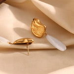 Irregular Water Droplet 18K Gold Earrings