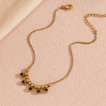 Luxurious Green Steel Ball Anklet