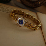Golden Retro Watch with Rhinestones