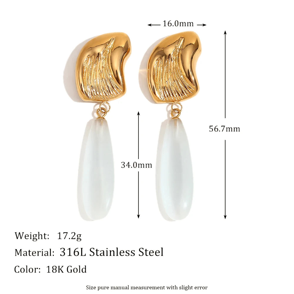 Irregular Water Droplet 18K Gold Earrings