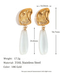 Irregular Water Droplet 18K Gold Earrings