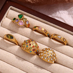 Colorful Geometric Zircon Ring