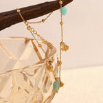 Cute Fish Pendant Anklet with Amazon Stone