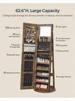 Luxurious LED Mirror Jewelry Cabinet