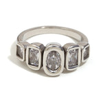 Elegant Geometric Zircon Ring 18k Gold Plated