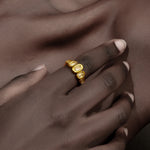 Elegant Geometric Zircon Ring 18k Gold Plated