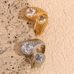 Hypoallergenic Double End Zircon Ring