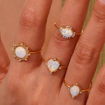 Opal Gold Plated Adjustable Rings