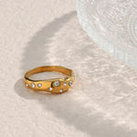 Elegant Gold Plated Snake Crystal Ring