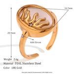 Boho Sun Mould 18K Gold Plated Ring
