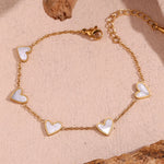 Double Sided Heart Snake Chain Layered Bracelet