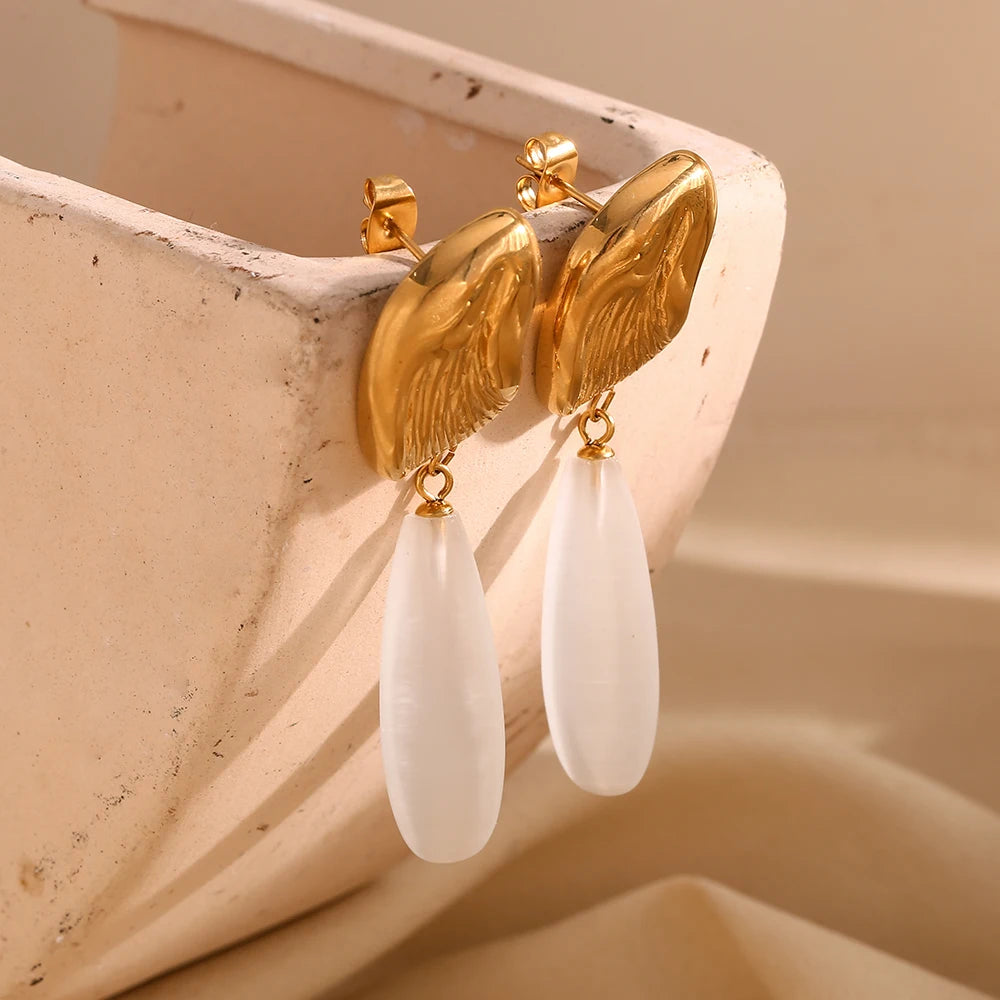 Irregular Water Droplet 18K Gold Earrings