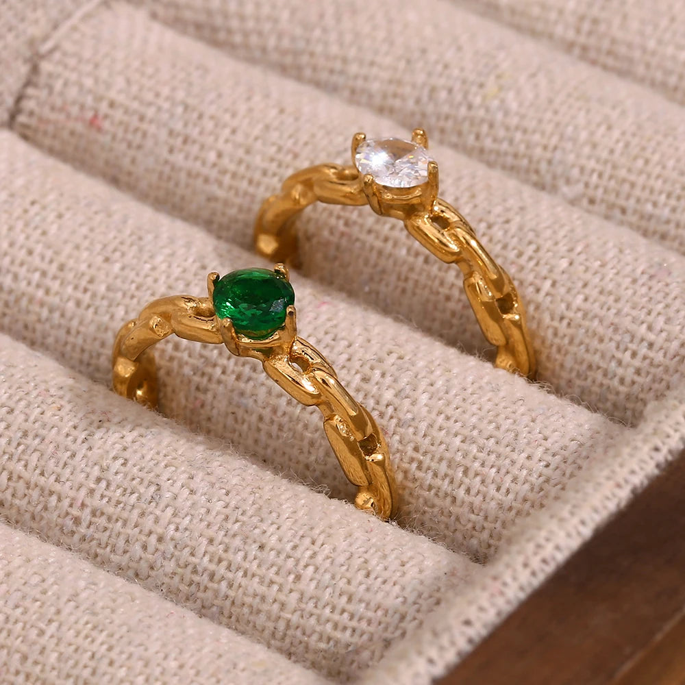 Exquisite Rhinestone Chain Ring