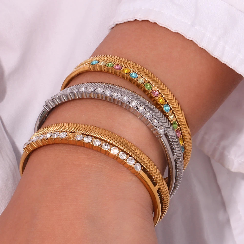 Colorful Rhinestone Cuff Bracelets