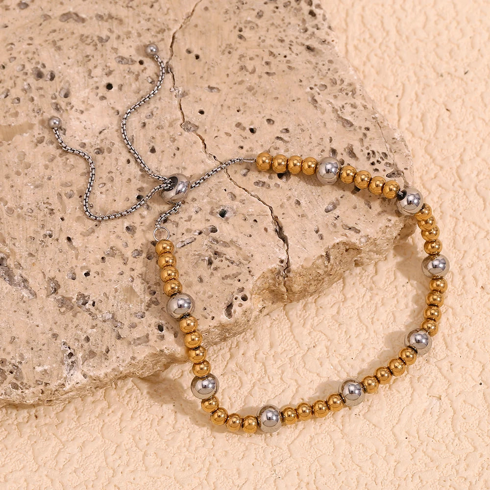 Double Color Beads Adjustable Bracelet