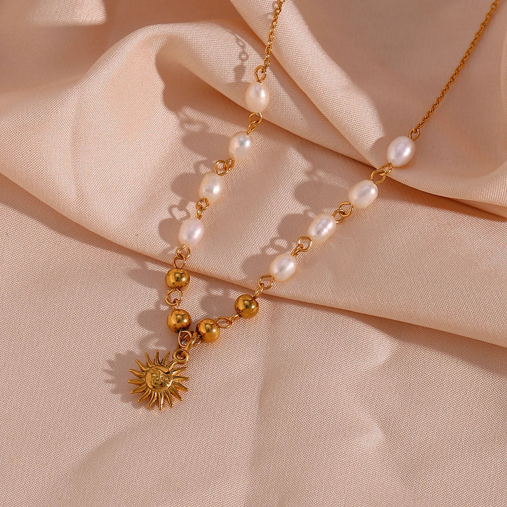 Freshwater Pearl Gold Necklace