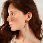 Irregular Water Droplet 18K Gold Earrings