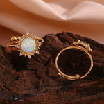 Opal Gold Plated Adjustable Rings
