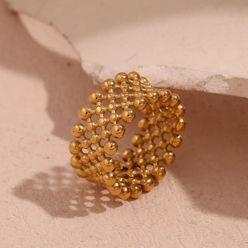 18K Gold Plated Mesh Ring