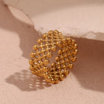 18K Gold Plated Mesh Ring