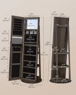 Luxurious LED Mirror Jewelry Cabinet