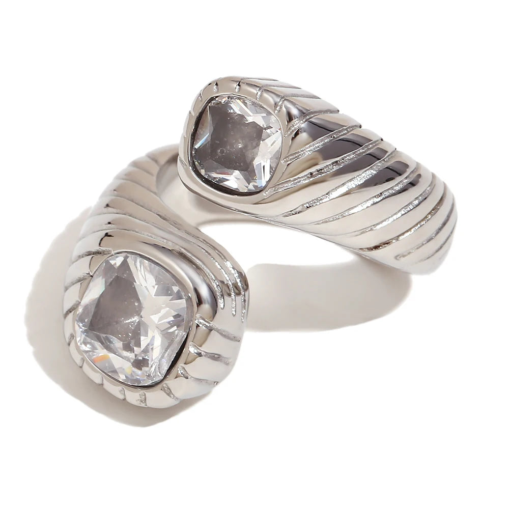 Hypoallergenic Double End Zircon Ring