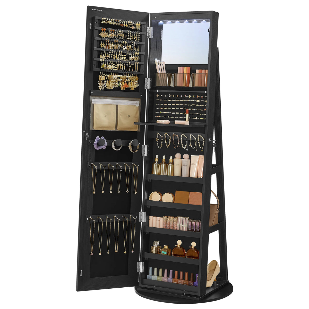 Luxurious LED Mirror Jewelry Cabinet