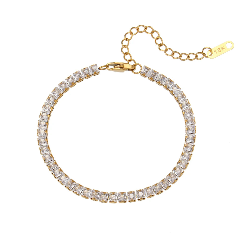 Luxury Zircon Tennis Chain Necklace & Bracelet Set