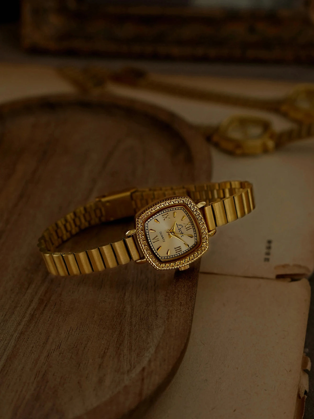 Elegant Gold Square Dial Watch