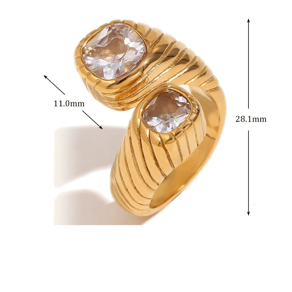 Hypoallergenic Double End Zircon Ring