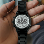 Black Chronograph Watch with Engraving | Stepfather