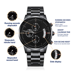 Black Chronograph Watch with Engraving | Police