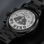 Black Chronograph Watch with Engraving | Police