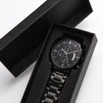 Black Chronograph Watch with Engraving | Police