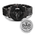 Black Chronograph Watch with Engraving | Stepfather