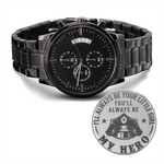 Black Chronograph Watch with Engraving | Police