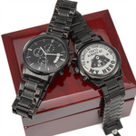 Black Chronograph Watch with Engraving | Police