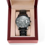 Black Chronograph Watch with Engraving | Police